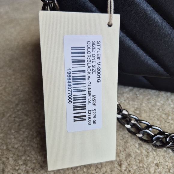 NWT Valentino Orlandi Black Quilted Crossbody Bag Retail $279 - Picture 3 of 12